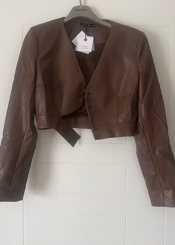 Deri Kısa crop ceket