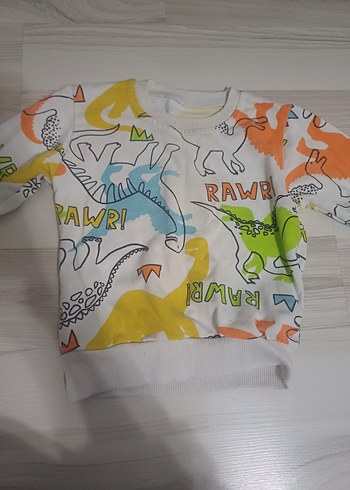 Renkli Dinozor Baskılı Çocuk Üstü - Görsel 3