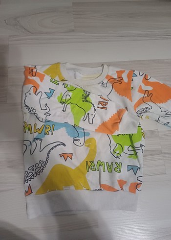 Renkli Dinozor Baskılı Çocuk Üstü - Görsel 4