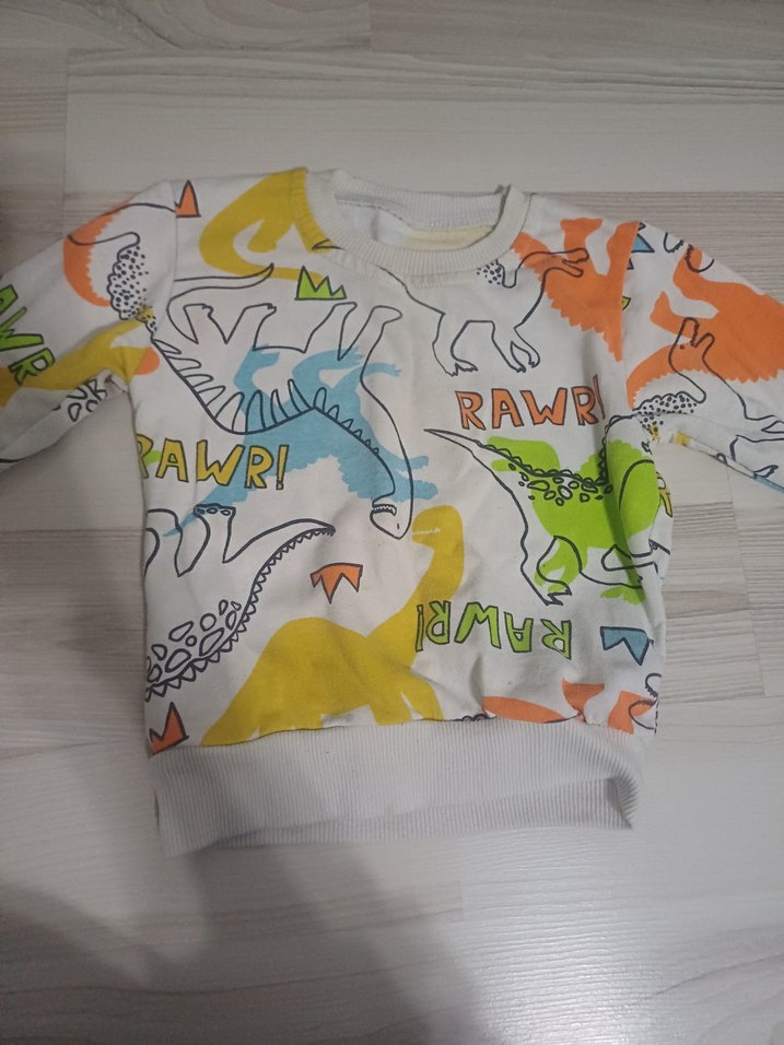 Renkli Dinozor Baskılı Çocuk Üstü - Görsel 3