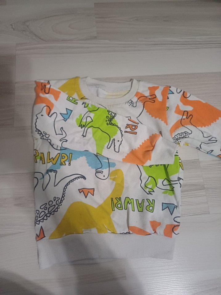 Renkli Dinozor Baskılı Çocuk Üstü - Görsel 4