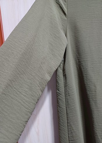 Kadın Haki Uzun Keten Salaş Tunik,pantolon - Görsel 4