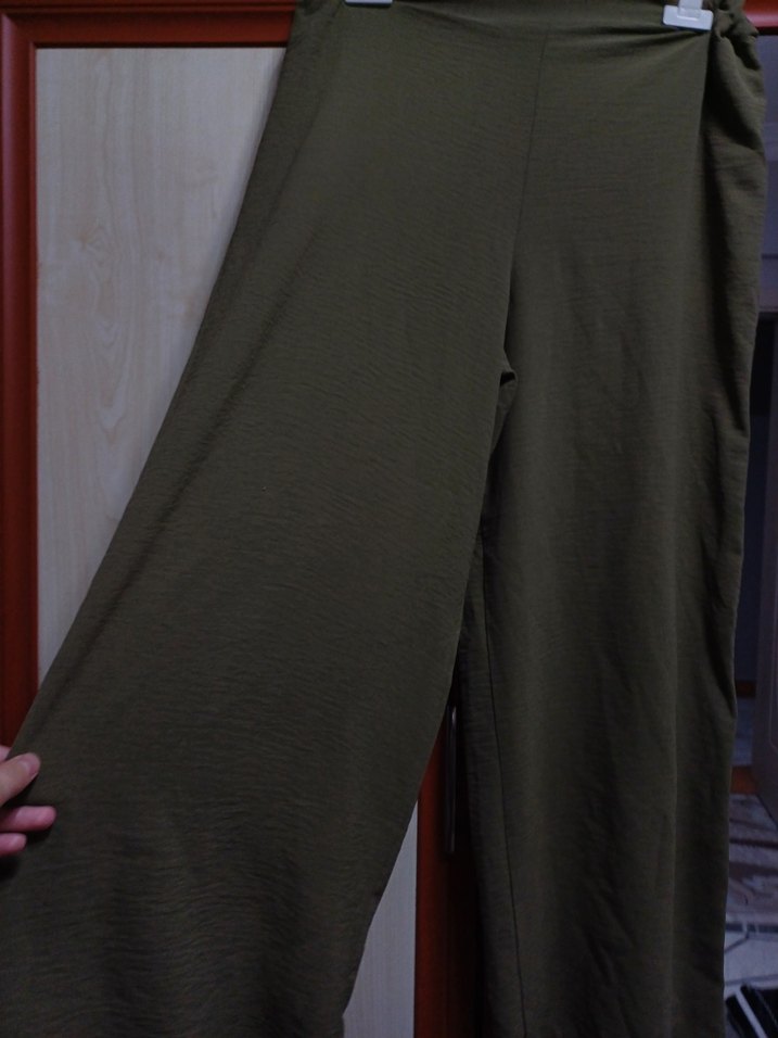 Kadın Haki Uzun Keten Salaş Tunik,pantolon - Görsel 2