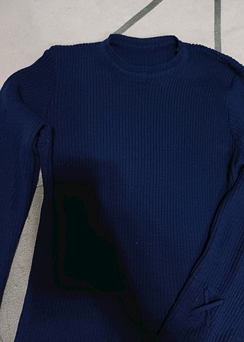 Kadın Lacivert Balıkçı Yaka Triko Kazak - Görsel 2