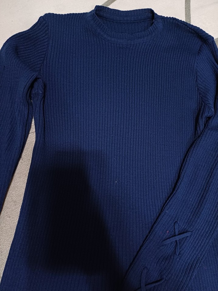 Kadın Lacivert Balıkçı Yaka Triko Kazak - Görsel 3