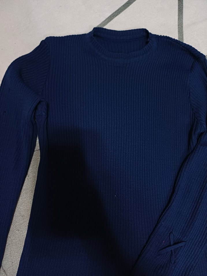 Kadın Lacivert Balıkçı Yaka Triko Kazak - Görsel 2