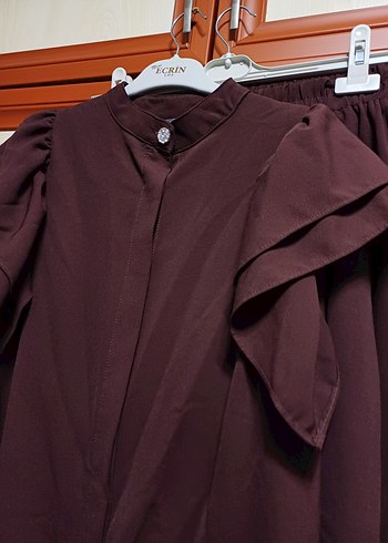 koyu kahve tesettür ikili takım - Görsel 2