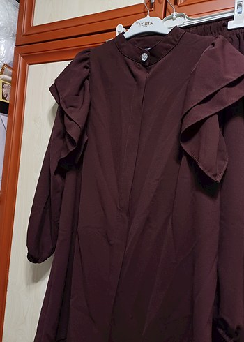 koyu kahve tesettür ikili takım - Görsel 3