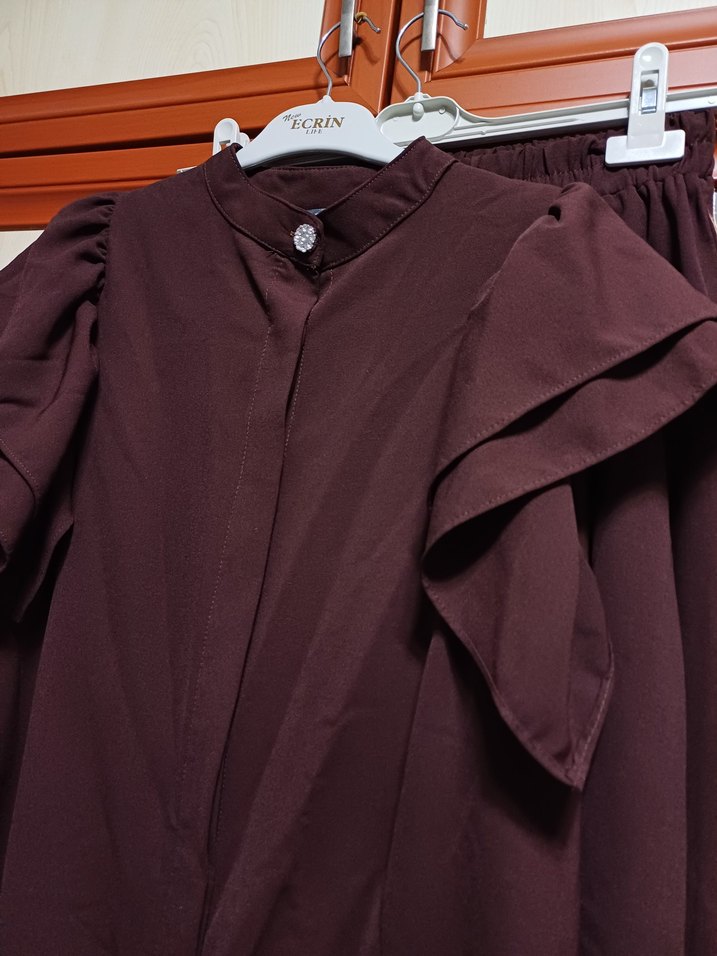 koyu kahve tesettür ikili takım - Görsel 2