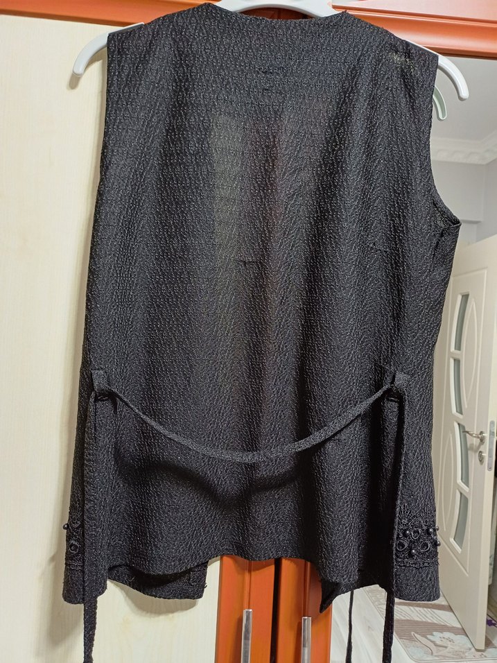 Nakışlı Bohem siyah Kadın  Yelek - Görsel 3