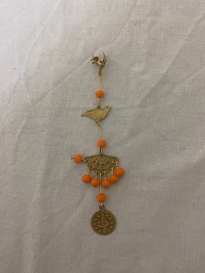 Püsküllü Altın Renkli Bohem Kadın Charm Mardin tokası - Görsel 3