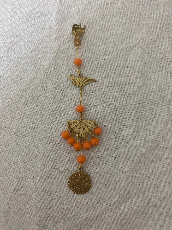 Püsküllü Altın Renkli Bohem Kadın Charm Mardin tokası - Görsel 2