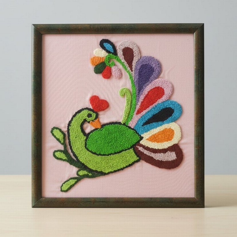 Tavuskuşu Desenli Punch Tablo - Görsel 4