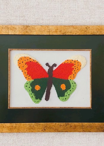 Punch Nakışı Kelebek Tablo (41x34 cm) - Görsel 4