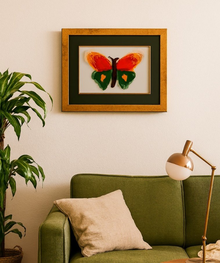 Punch Nakışı Kelebek Tablo (41x34 cm) - Görsel 5