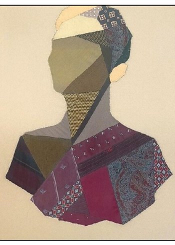 İpeksi bakışlar - İpek kravatlardan Patchwork Tablo - Görsel 3