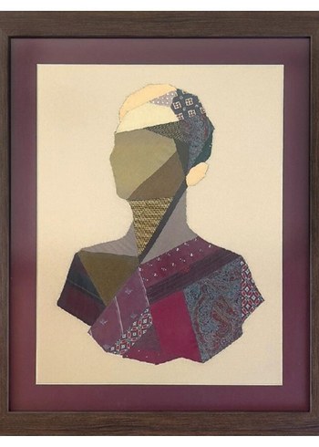 İpeksi bakışlar - İpek kravatlardan Patchwork Tablo - Görsel 4