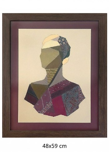 İpeksi bakışlar - İpek kravatlardan Patchwork Tablo - Görsel 2