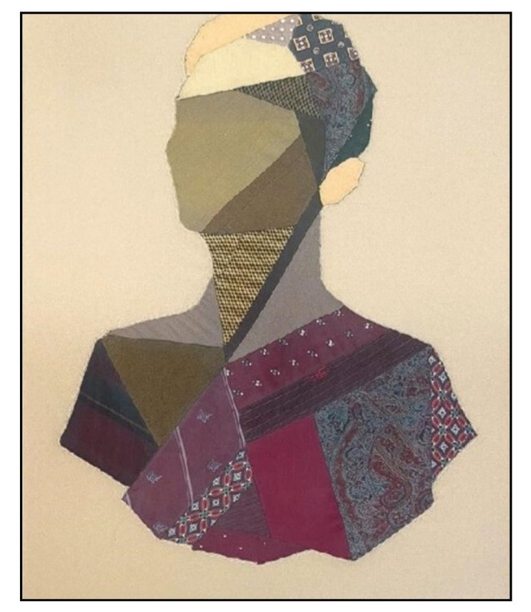 İpeksi bakışlar - İpek kravatlardan Patchwork Tablo - Görsel 3