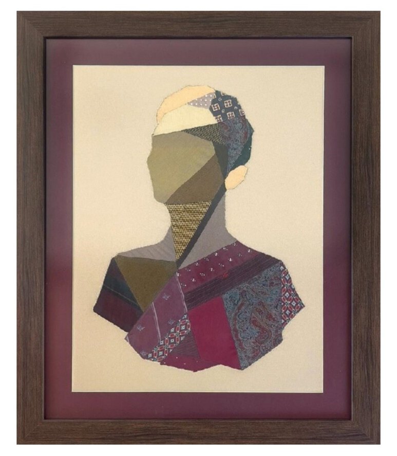 İpeksi bakışlar - İpek kravatlardan Patchwork Tablo - Görsel 4