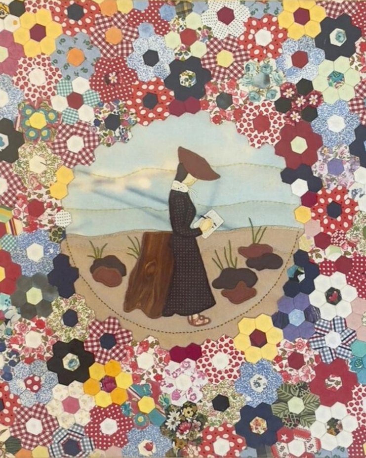 2000 Parçadan El Emeği Patchwork Tablo (64x64 cm) - Görsel 4
