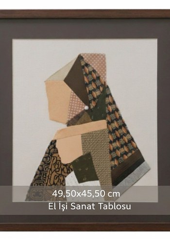 İnci Küpeli Kız: İpek Kravatlardan Tasarım Tablo (Tek Eser) - Görsel 2