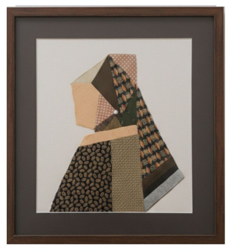 İnci Küpeli Kız: İpek Kravatlardan Tasarım Tablo (Tek Eser) - Görsel 4