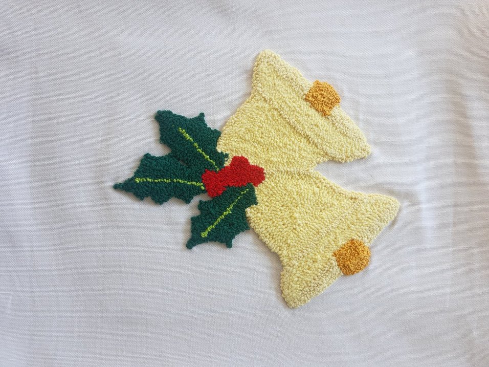 Yeni Yıl Temalı Kabartmalı Punch Kırlent Kılıfı - Sarı Çanlar) - Görsel 2