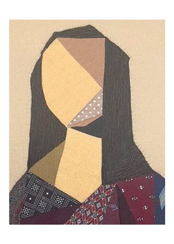 İpek Kravatlardan Tasarlanmış Modern Mona Lisa Tablosu(Tek Eser) - Görsel 5