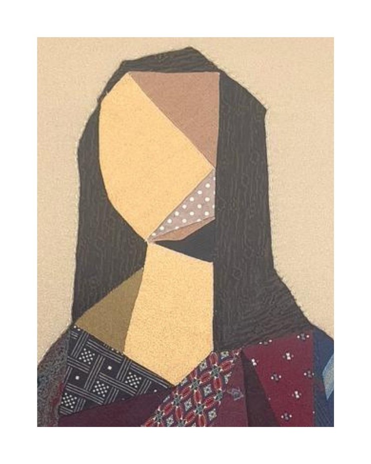 İpek Kravatlardan Tasarlanmış Modern Mona Lisa Tablosu(Tek Eser) - Görsel 5