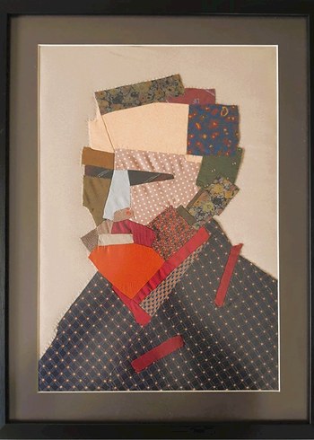 %100 İpek kravatlardan patchwork Van Gogh Tablosu - Görsel 5