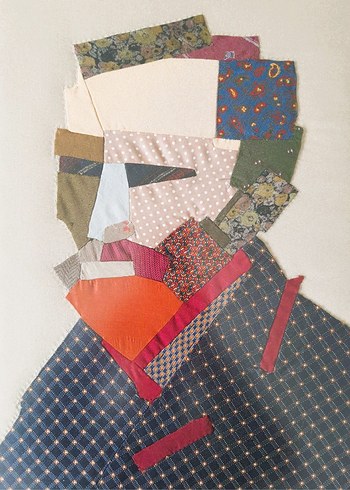 %100 İpek kravatlardan patchwork Van Gogh Tablosu - Görsel 4