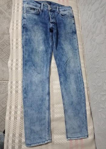 Kadın Gri Batik Desen Midi Kot Pantolon - Görsel 2