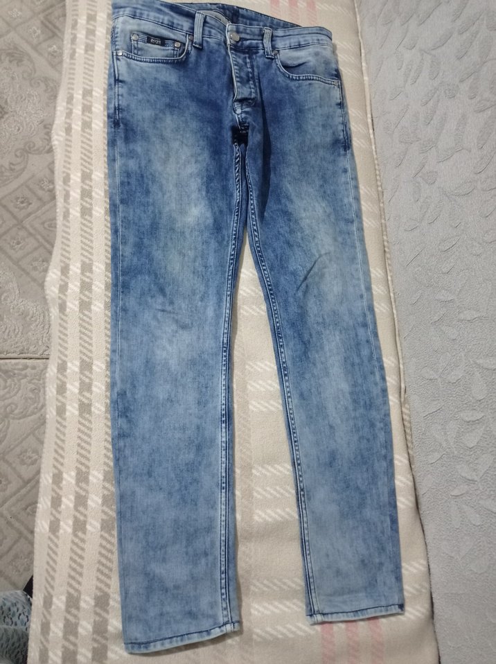 Kadın Gri Batik Desen Midi Kot Pantolon - Görsel 2