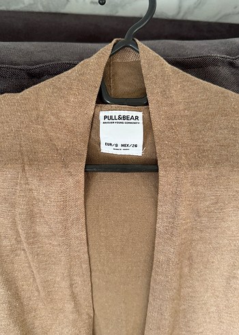 Bej Kadın Midi Hırka, Uzun Kollu, Dökümlü - Görsel 2