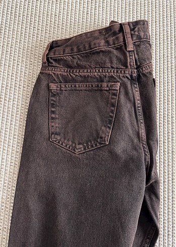 Kahverengi Kadın Midi Boy Denim Pantolon - Görsel 4