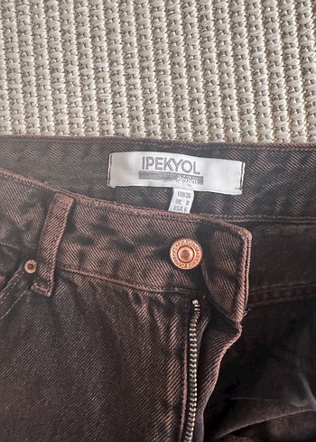 Kahverengi Kadın Midi Boy Denim Pantolon - Görsel 3