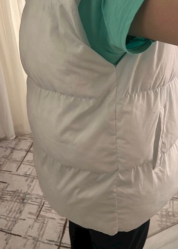 Beyaz Fermuarlı Kadın Yelek - Görsel 3