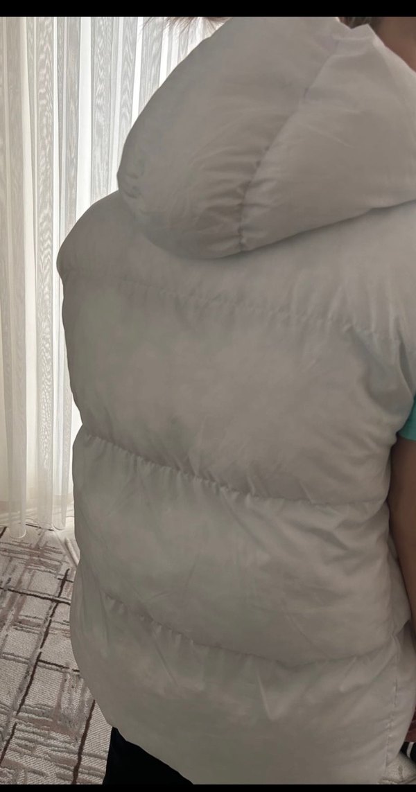 Beyaz Fermuarlı Kadın Yelek - Görsel 2