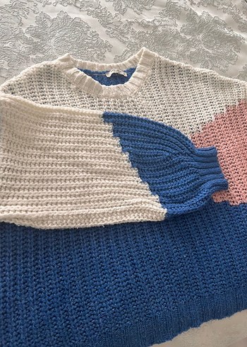 Renkli Bohem Örgü Kadın Kazak - Görsel 2