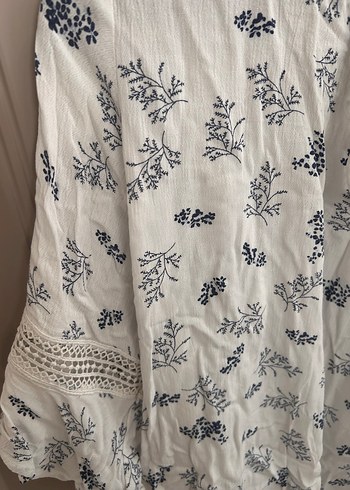 Nakışlı Bohem Pamuklu V Yaka Bluz - Görsel 2