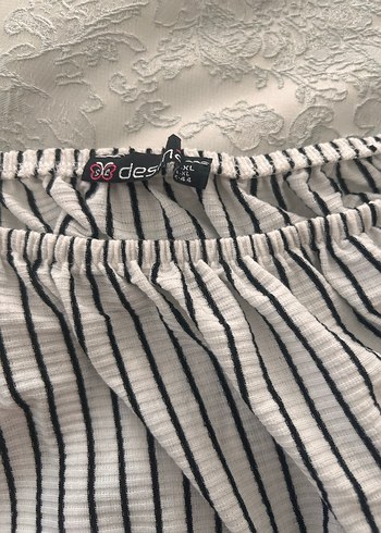 Kadın Beyaz Çizgili Uzun Tulum - Görsel 3