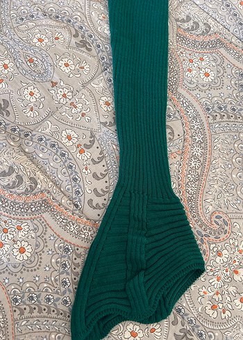 Uzun Kollu Yeşil Balıkçı Yaka Triko Elbise - Görsel 2