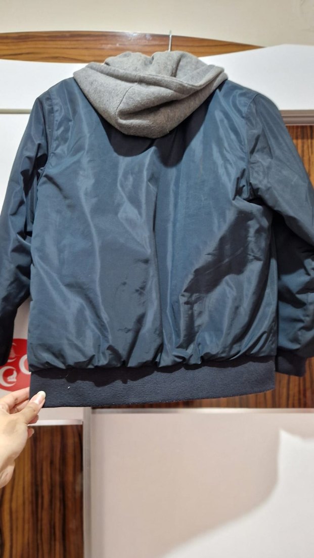 Kapüşonlu Lacivert Erkek Çocuk Ceketi - Görsel 4