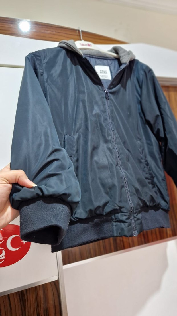 Kapüşonlu Lacivert Erkek Çocuk Ceketi - Görsel 3