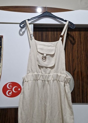 Bej Kadın Keten Uzun Tulum - Görsel 2