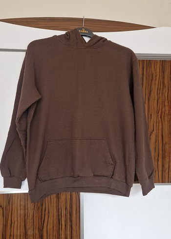 Kahverengi Kapüşonlu Kadın Sweatshirt - Görsel 2