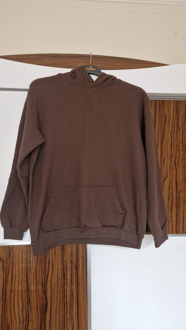 Kahverengi Kapüşonlu Kadın Sweatshirt - Görsel 2