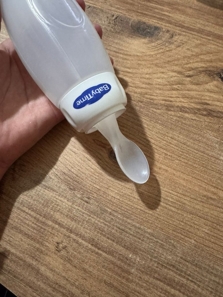 BabyTime Kaşıklı Bebek Biberonu Beyaz - Görsel 4