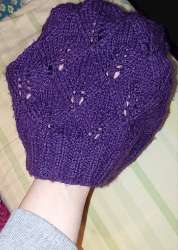 Mor Örgü Kadın Bere - Görsel 2